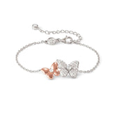 Nomination SWEETMADAME Armband aus 925er Silber, dazu 2 mit Cubic Zirkonia verzierte Schmuckelemente (041_(Schmetterling, Rosegold))